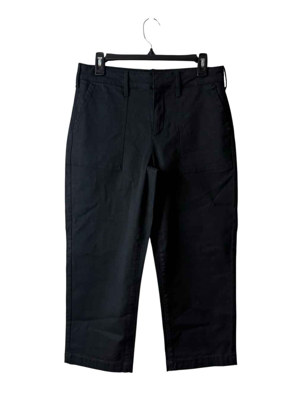NYDJ Not Your Daughters Jeans Black Chino Wide Leg Cropped Pants